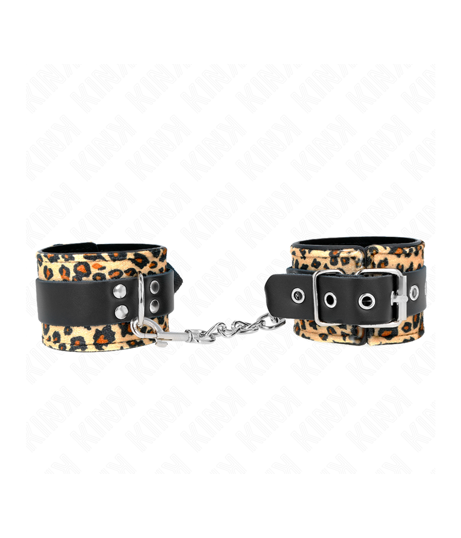 KINK - POGGIAPOLSO IN VERA PELLE LEOPARDATA REGOLABILE 18-29 CM X 5,5 CM