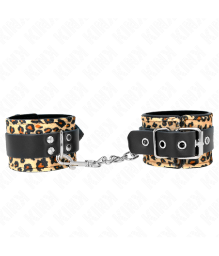 KINK - POGGIAPOLSO IN VERA PELLE LEOPARDATA REGOLABILE 18-29 CM X 5,5 CM