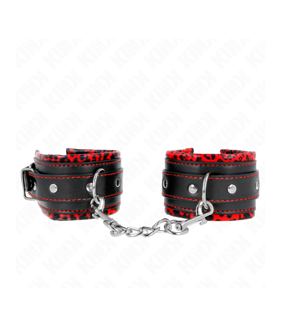 KINK - POGGIPOLSI IMBOTTITI IN PELLICCIA ROSSO/NERO REGOLABILE 17-29 CM X 6 CM