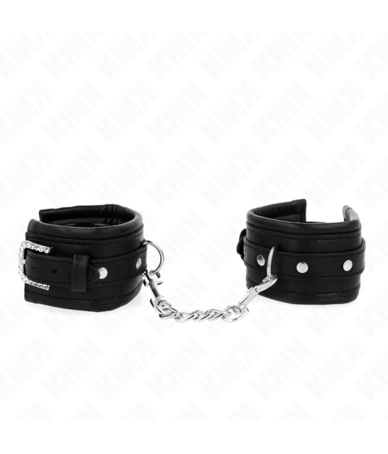 KINK - POGGIPOLSO CON FIBBIA STRASS NERO REGOLABILE 25-32 CM X 5,5 CM