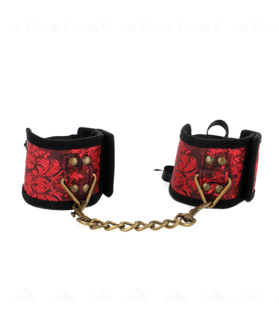 KINK - RESISTENZA DA POLSO SCANDALO DETTAGLI IN PIZZO ROSSO-NERO 24,5 CM X 6,5 CM