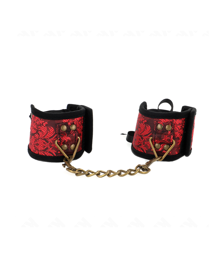 KINK - RESISTENZA DA POLSO SCANDALO DETTAGLI IN PIZZO ROSSO-NERO 24,5 CM X 6,5 CM