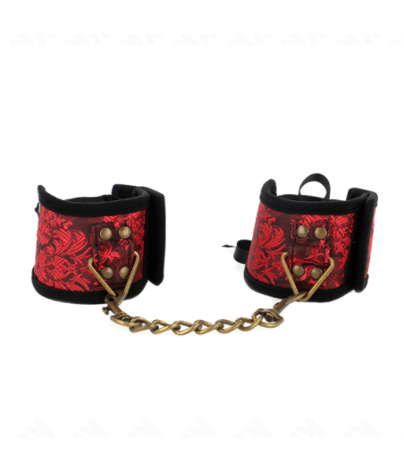 KINK - RESISTENZA DA POLSO SCANDALO DETTAGLI IN PIZZO ROSSO-NERO 24,5 CM X 6,5 CM