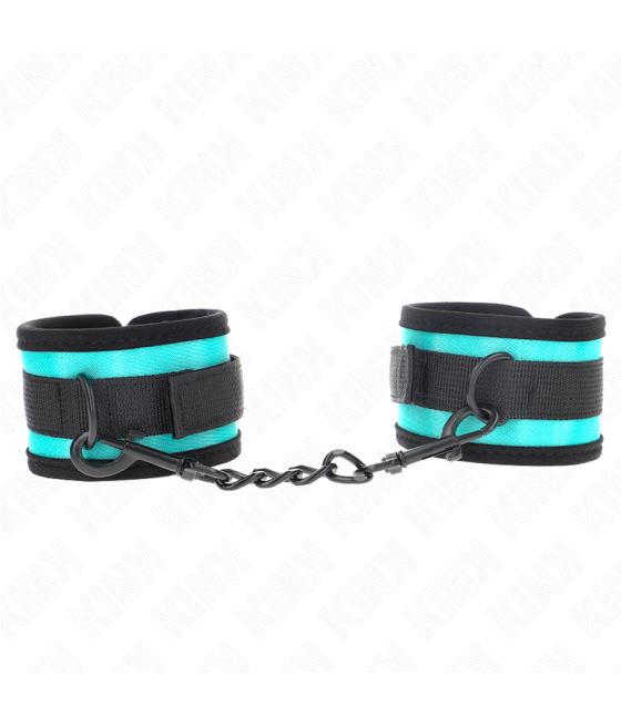 KINK - TENUTA DA POLSO IN NYLON CON GANCIO E LOOP NERO-BLU REGOLABILE 18-32 CM X 5 CM