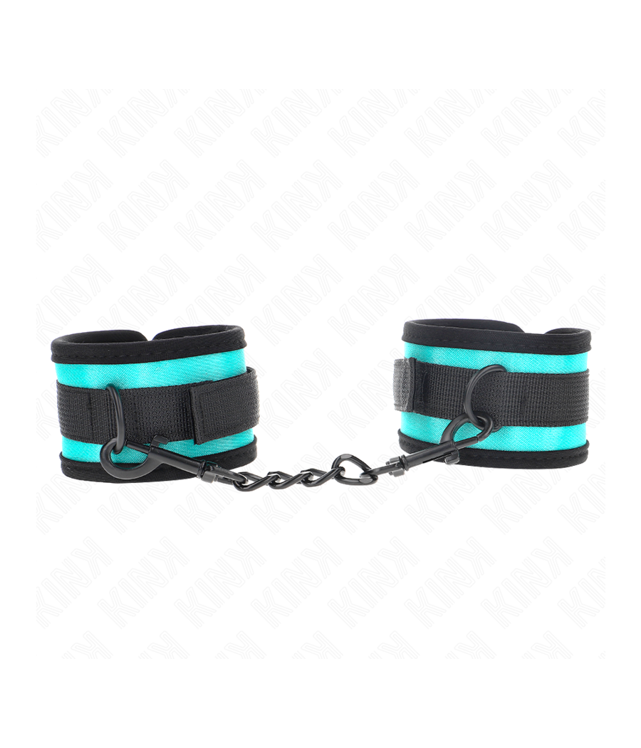 KINK - TENUTA DA POLSO IN NYLON CON GANCIO E LOOP NERO-BLU REGOLABILE 18-32 CM X 5 CM