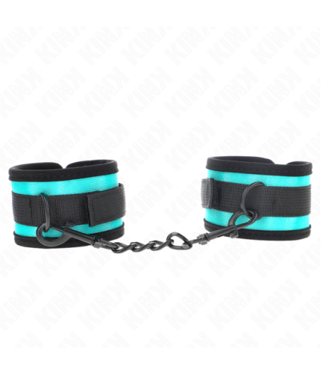 KINK - TENUTA DA POLSO IN NYLON CON GANCIO E LOOP NERO-BLU REGOLABILE 18-32 CM X 5 CM