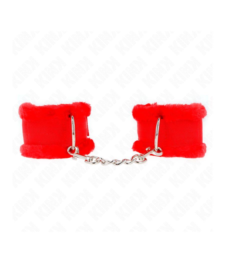 KINK - POGGIPOLSO FODERATO IN PELLICCIA ROSSO REGOLABILE 17-31 CM X 7 CM