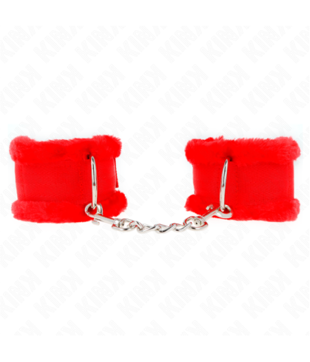 KINK - POGGIPOLSO FODERATO IN PELLICCIA ROSSO REGOLABILE 17-31 CM X 7 CM
