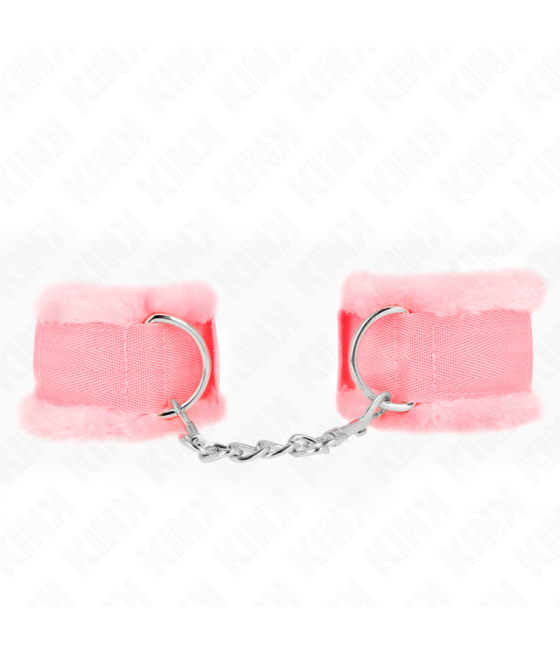 KINK - POGGIPOLSI FODERATI IN PELLICCIA ROSA REGOLABILE 17-31 CM X 7 CM