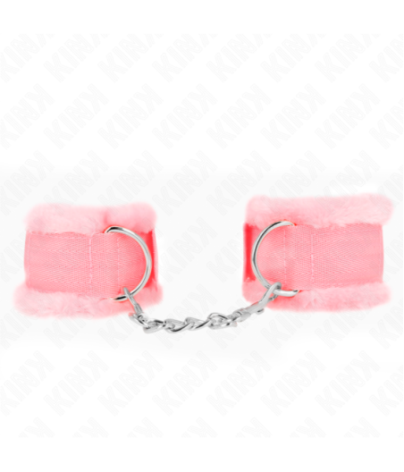 KINK - POGGIPOLSI FODERATI IN PELLICCIA ROSA REGOLABILE 17-31 CM X 7 CM
