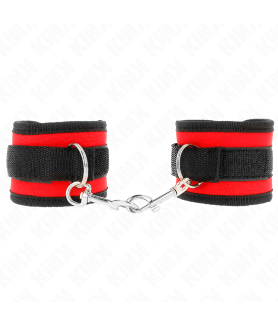 KINK - TENUTA DA POLSO IN NYLON HOOK&LOOP ROSSO-NERO MODELLO 2 REGOLABILE 18-35 CM X 6 CM