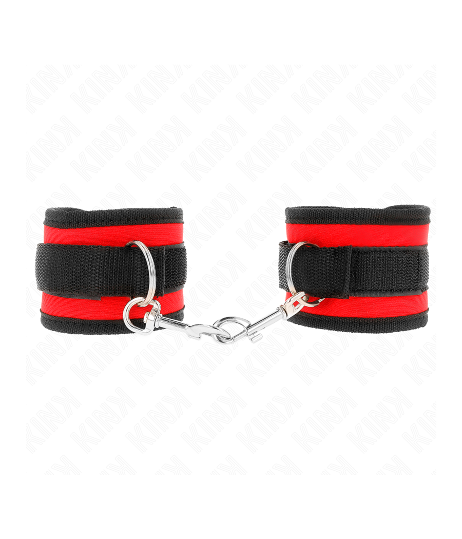 KINK - TENUTA DA POLSO IN NYLON HOOK&LOOP ROSSO-NERO MODELLO 2 REGOLABILE 18-35 CM X 6 CM