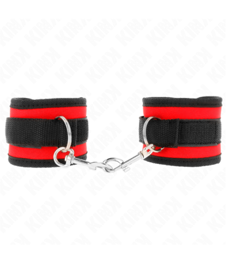 KINK - TENUTA DA POLSO IN NYLON HOOK&LOOP ROSSO-NERO MODELLO 2 REGOLABILE 18-35 CM X 6 CM