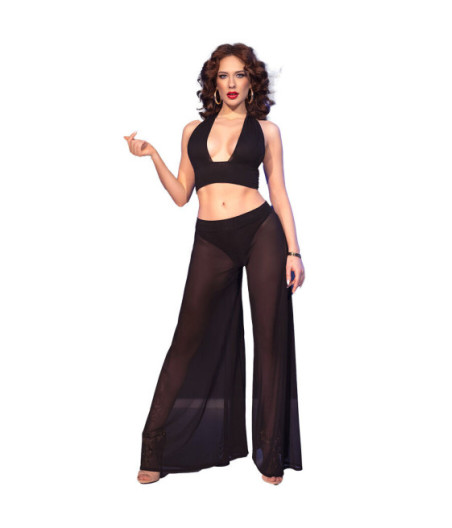 CHILIROSE - CR  4857 SET TOP Y PANTALONES NEGRO TALLA S