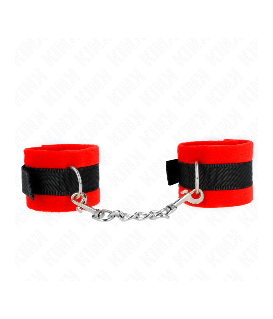KINK - POLSINI IN PELLICCIA PER PRINCIPIANTI NERO-ROSSO 30 X 7 CM