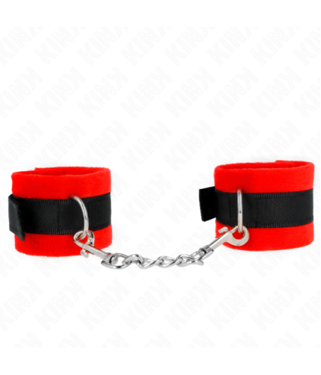 KINK - POLSINI IN PELLICCIA PER PRINCIPIANTI NERO-ROSSO 30 X 7 CM