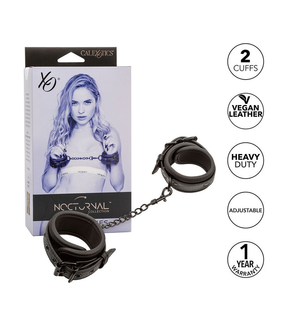CALEXOTICS - NOCTURNAL MANICHETTE DA POLSO IN PELLE REGOLABILI NERE