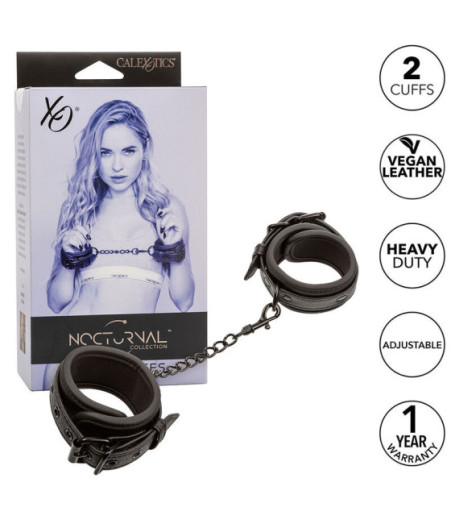 CALEXOTICS - NOCTURNAL MANICHETTE DA POLSO IN PELLE REGOLABILI NERE