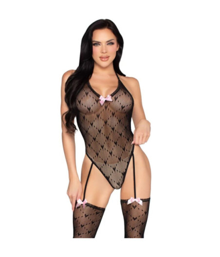 LEG AVENUE - 89360 BODY CON LIGUERO Y ESPALDA ABIERTA NEGRO - TALLA ?NICA