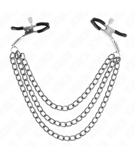 KINK - PINZE PER CAPEzzoli CON 3 CATENE NERE 20/23/28 CM