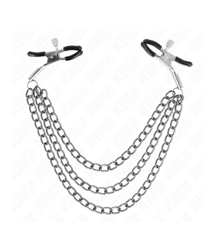 KINK - PINZE PER CAPEzzoli CON 3 CATENE NERE 20/23/28 CM