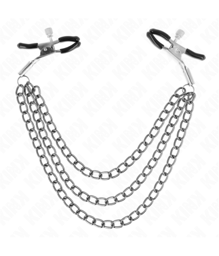 KINK - PINZE PER CAPEzzoli CON 3 CATENE NERE 20/23/28 CM