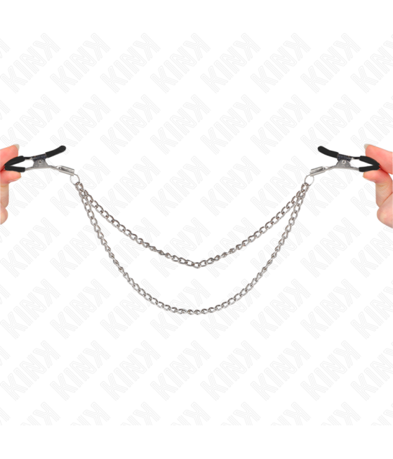 KINK - PINZE PER CAPEzzoli CON 2 CATENE SPESSE ARGENTO 20/23 CM
