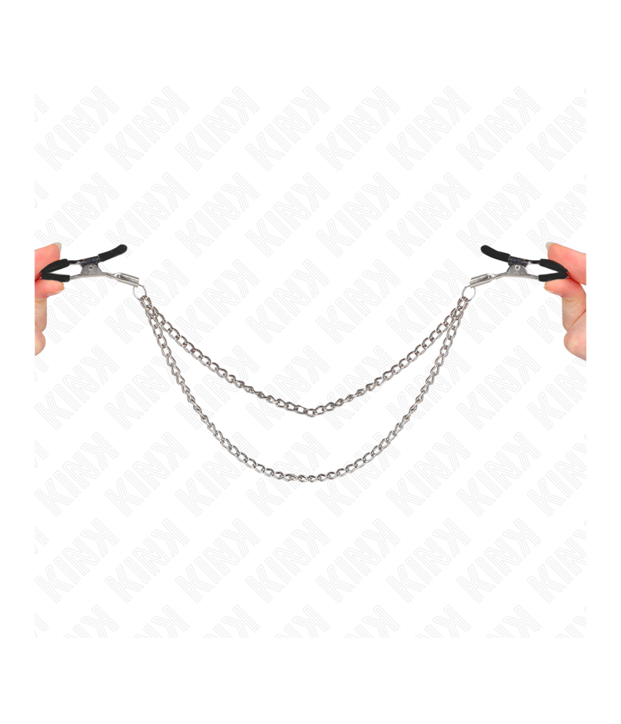 KINK - PINZE PER CAPEzzoli CON 2 CATENE SPESSE ARGENTO 20/23 CM