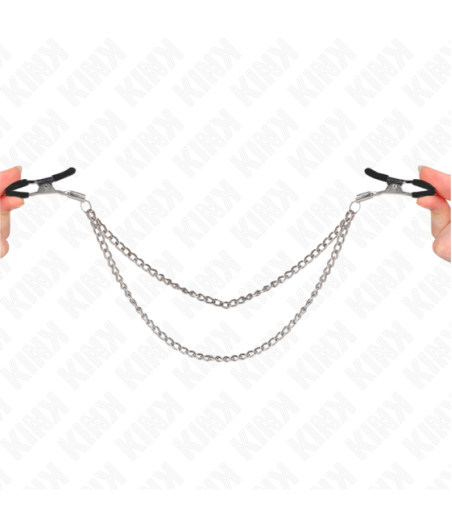 KINK - PINZE PER CAPEzzoli CON 2 CATENE SPESSE ARGENTO 20/23 CM