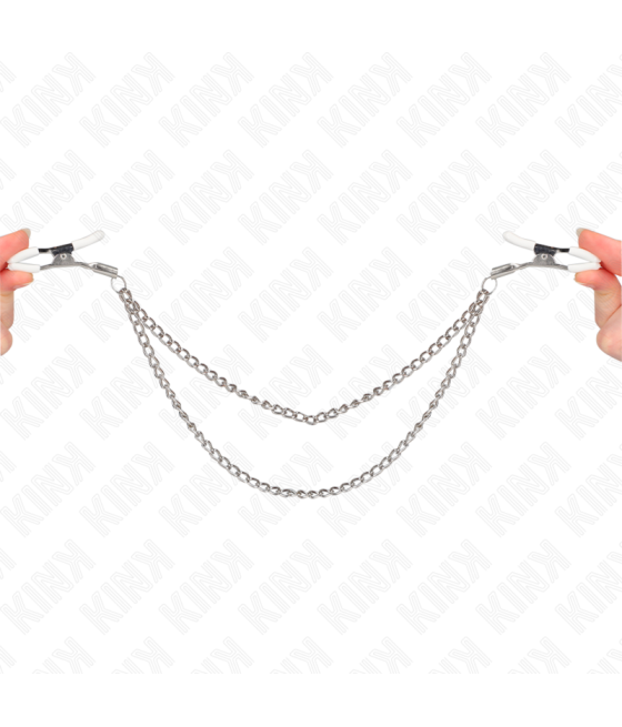 KINK - PINZE PER CAPEzzoli CON 2 CATENE SOTTILI ARGENTO 20/23 CM
