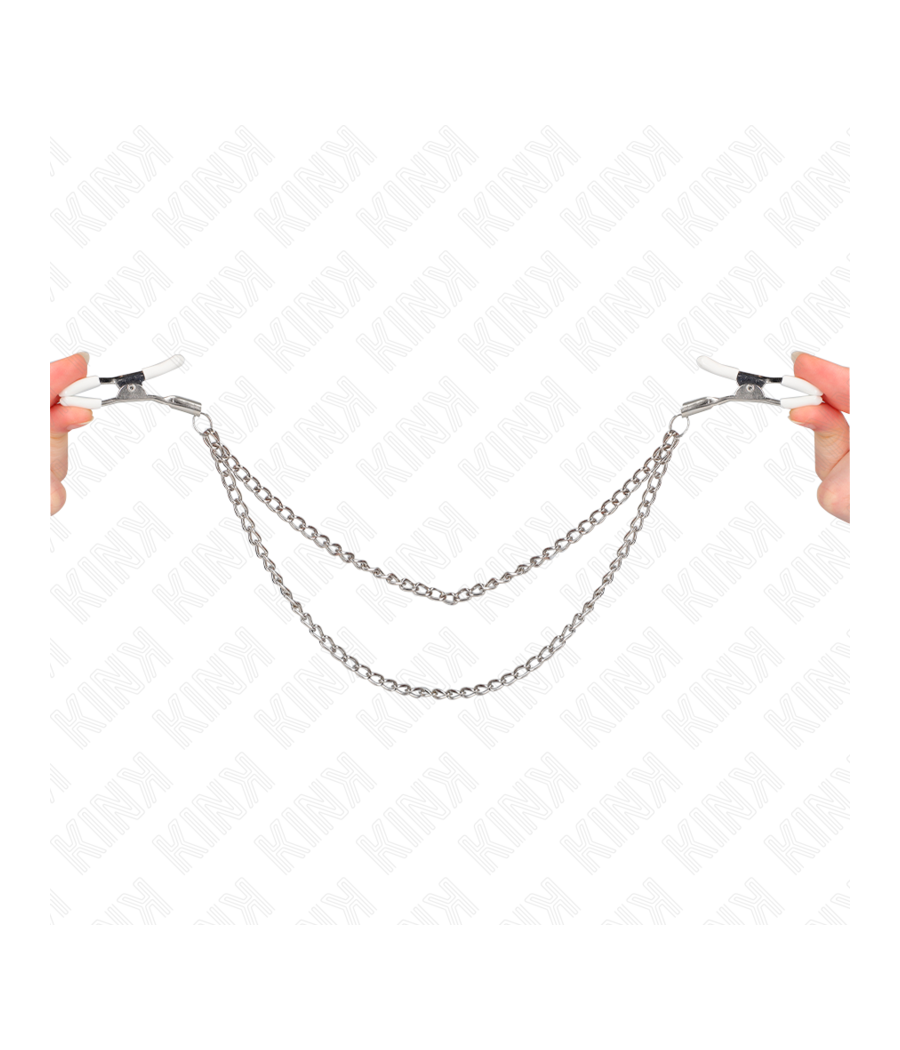 KINK - PINZE PER CAPEzzoli CON 2 CATENE SOTTILI ARGENTO 20/23 CM