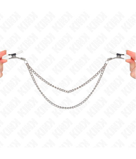 KINK - PINZE PER CAPEzzoli CON 2 CATENE SOTTILI ARGENTO 20/23 CM