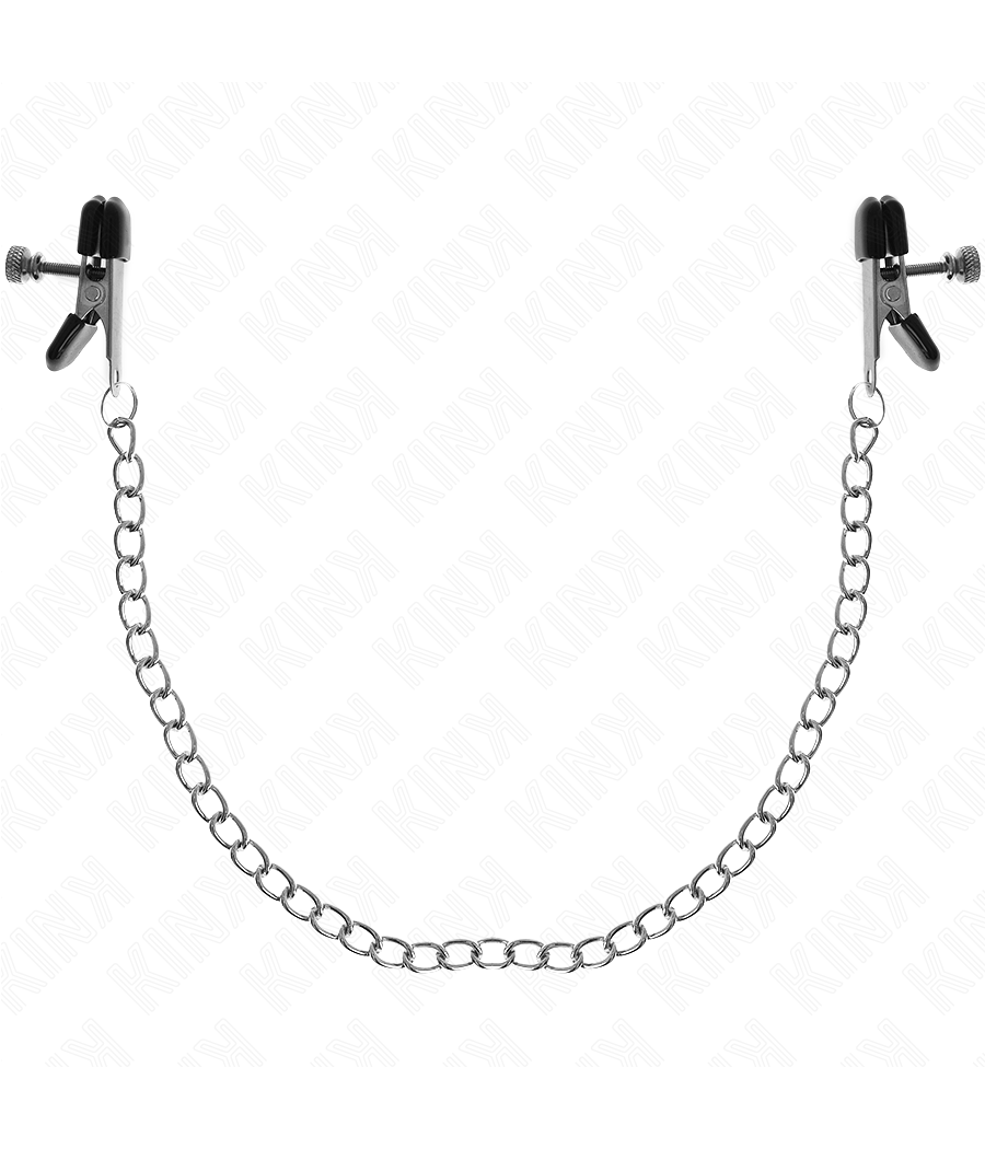 KINK - MORSETTI PER CAPEZZOLI A CATENA PIATTA ARGENTO 34 CM