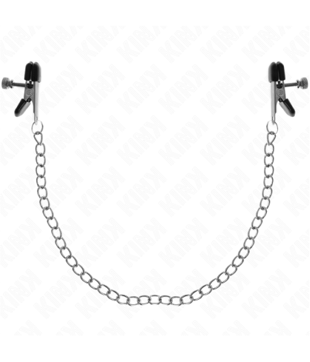 KINK - MORSETTI PER CAPEZZOLI A CATENA PIATTA ARGENTO 34 CM