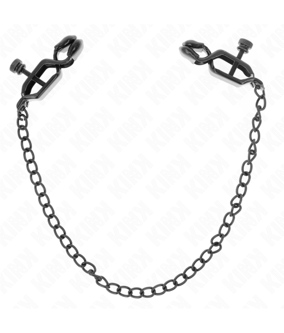 KINK - MORSETTI PER CAPEZZOLI A CATENA PIATTA NERA 30 CM