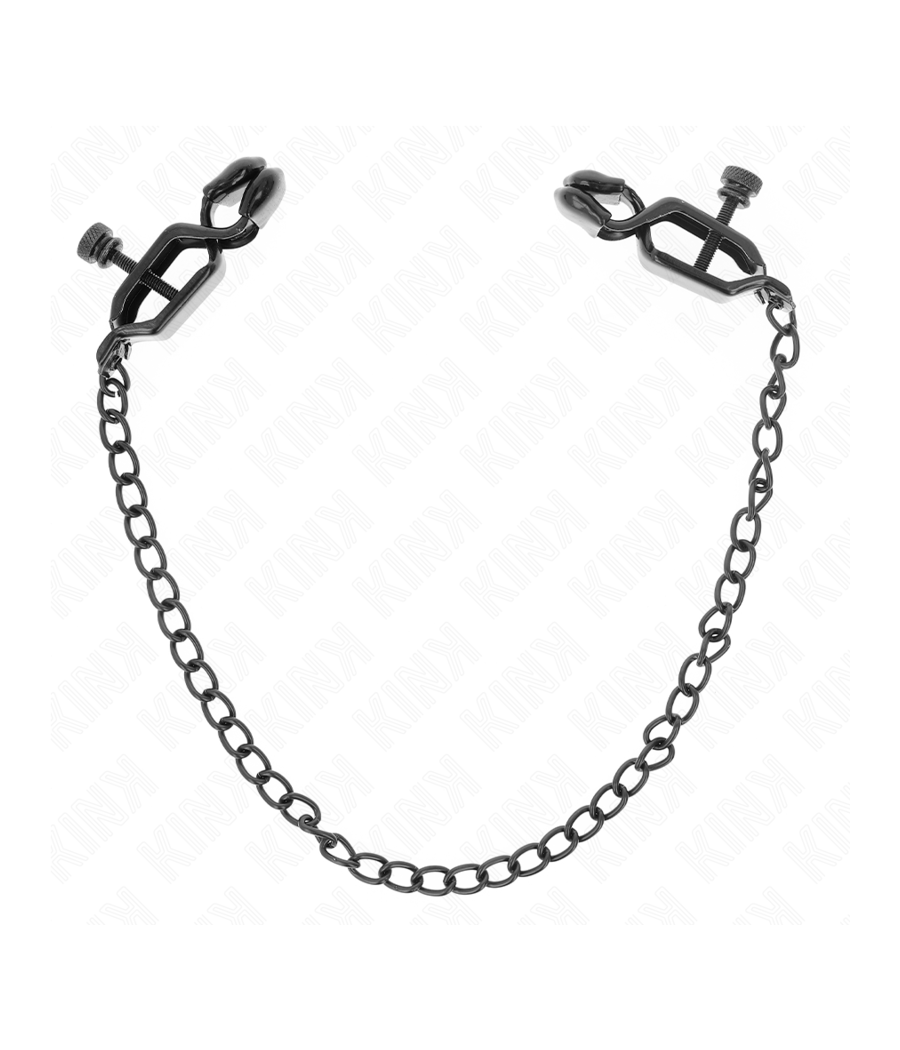 KINK - MORSETTI PER CAPEZZOLI A CATENA PIATTA NERA 30 CM