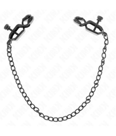 KINK - MORSETTI PER CAPEZZOLI A CATENA PIATTA NERA 30 CM