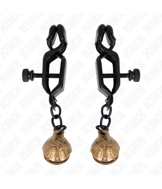 KINK - MORSETTI PER CAPEZZOLI STILE BELL JAW NERO 7 CM