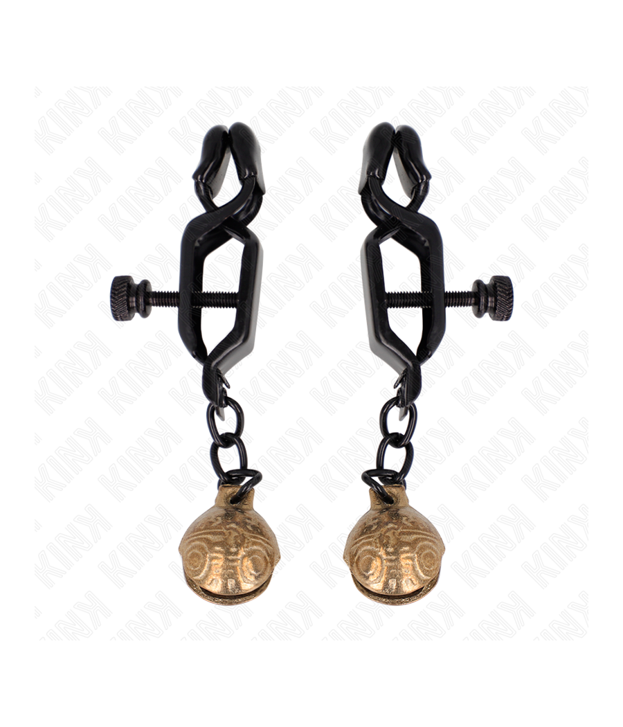 KINK - MORSETTI PER CAPEZZOLI STILE BELL JAW NERO 7 CM