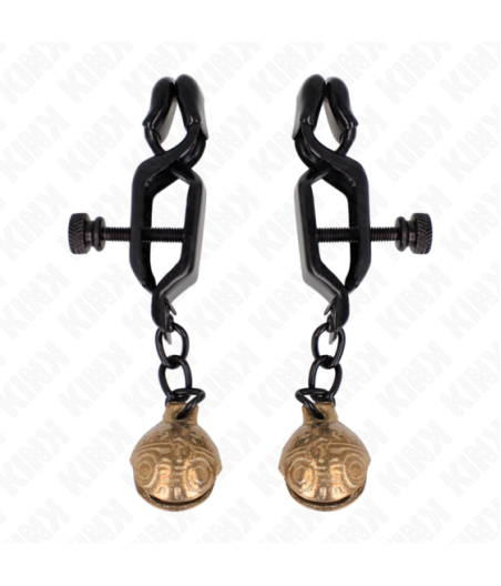 KINK - MORSETTI PER CAPEZZOLI STILE BELL JAW NERO 7 CM