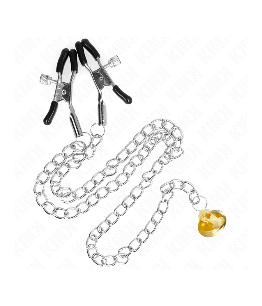 KINK - PINZE PER CAPEZZOLI A CATENA CON PENDENTE IN CORNO 30 CM