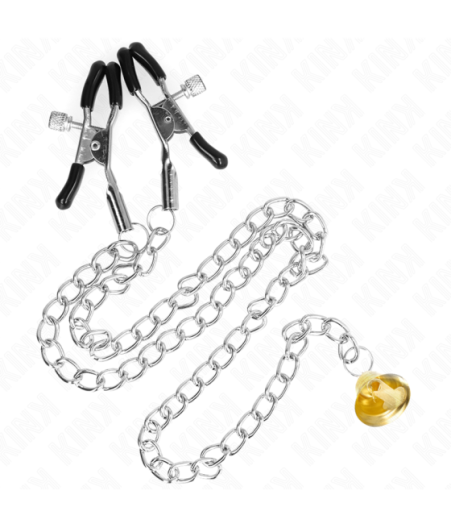 KINK - PINZE PER CAPEZZOLI A CATENA CON PENDENTE IN CORNO 30 CM