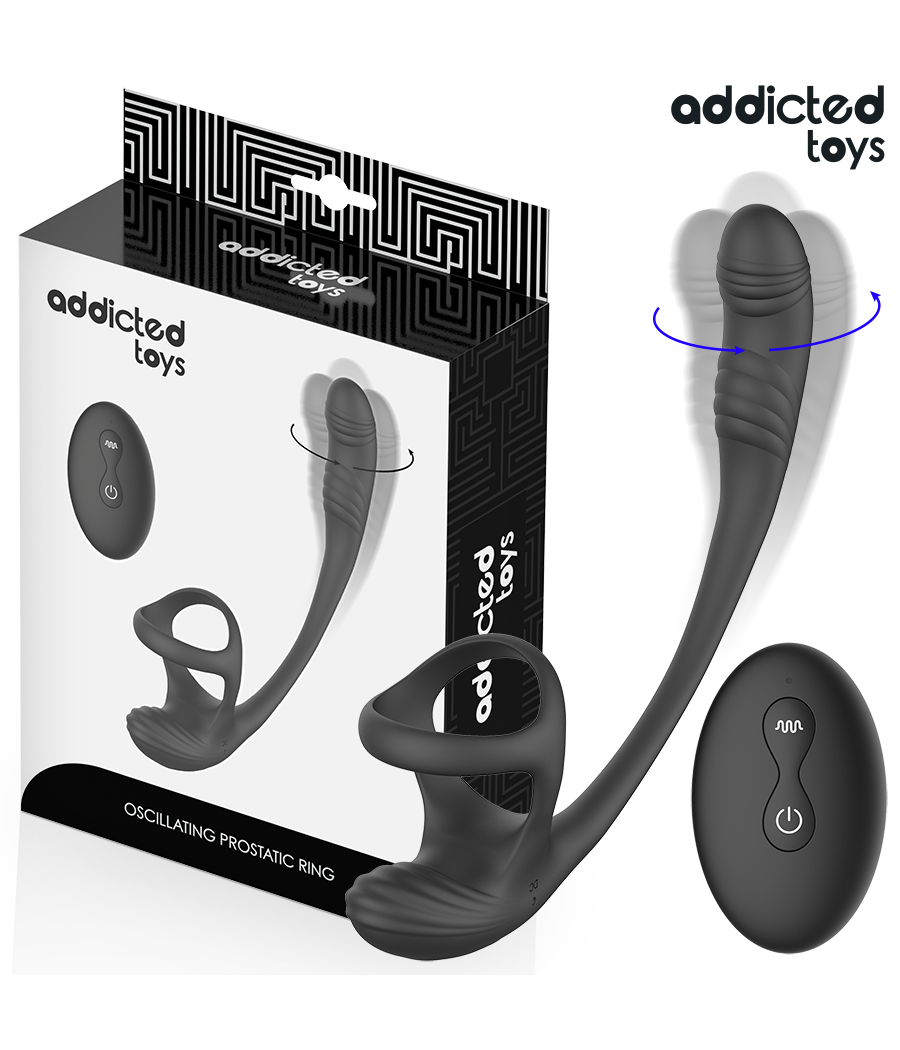 ADDICTED TOYS - PLUG ANALE CON VIBRAZIONE E OSCILLAZIONE A 360? E STIMOLATORE DEI TESTICOLI