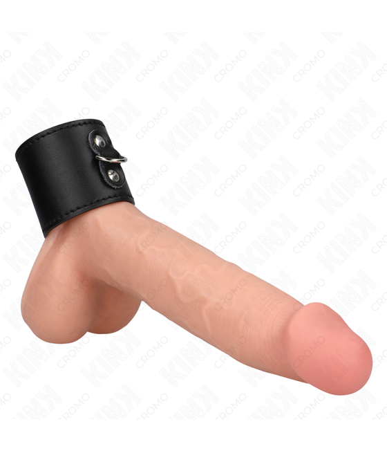 KINK - ANELLO PER PENE IN PELLE CON CHIUSURA A PRESSIONE 18 X 5 CM