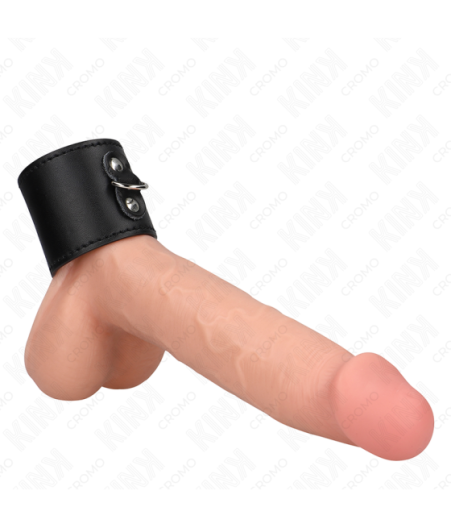 KINK - ANELLO PER PENE IN PELLE CON CHIUSURA A PRESSIONE 18 X 5 CM