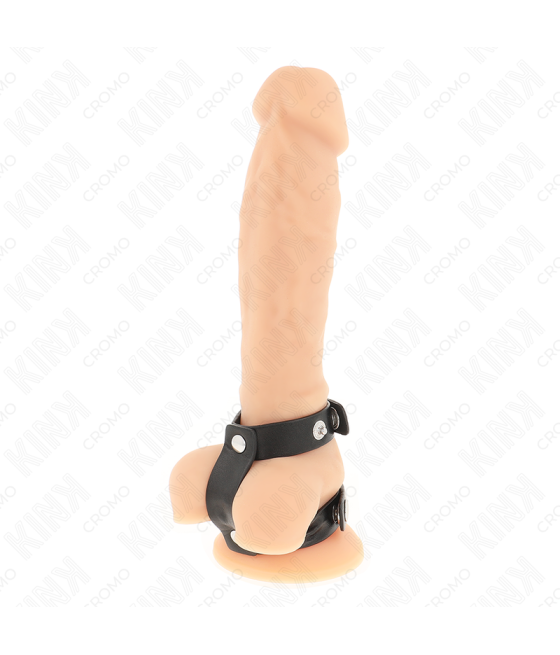 KINK - ANELLO PER PENE REGOLABILE IN PELLE DOPPIA