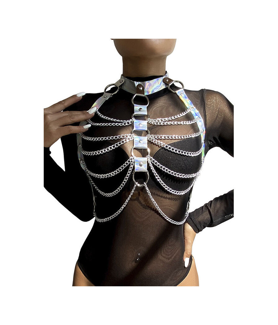 SUBBLIME - 953737 IMBRACATURA PETTORALE CON ANELLI E CATENE ARGENTO TAGLIA UNICA