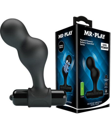 MR PLAY - PLUG ANALE VIBRATORE IN SILICONE NERO