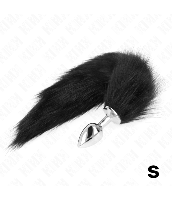 KINK - PLUG ANALE TAGLIA S 7 X 3 CM CON CODA SINTETICA 40 CM NERO