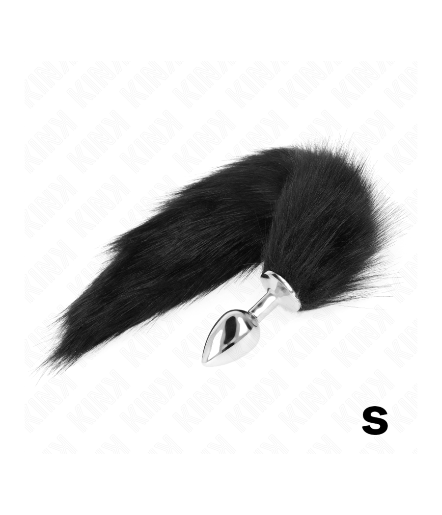 KINK - PLUG ANALE TAGLIA S 7 X 3 CM CON CODA SINTETICA 40 CM NERO